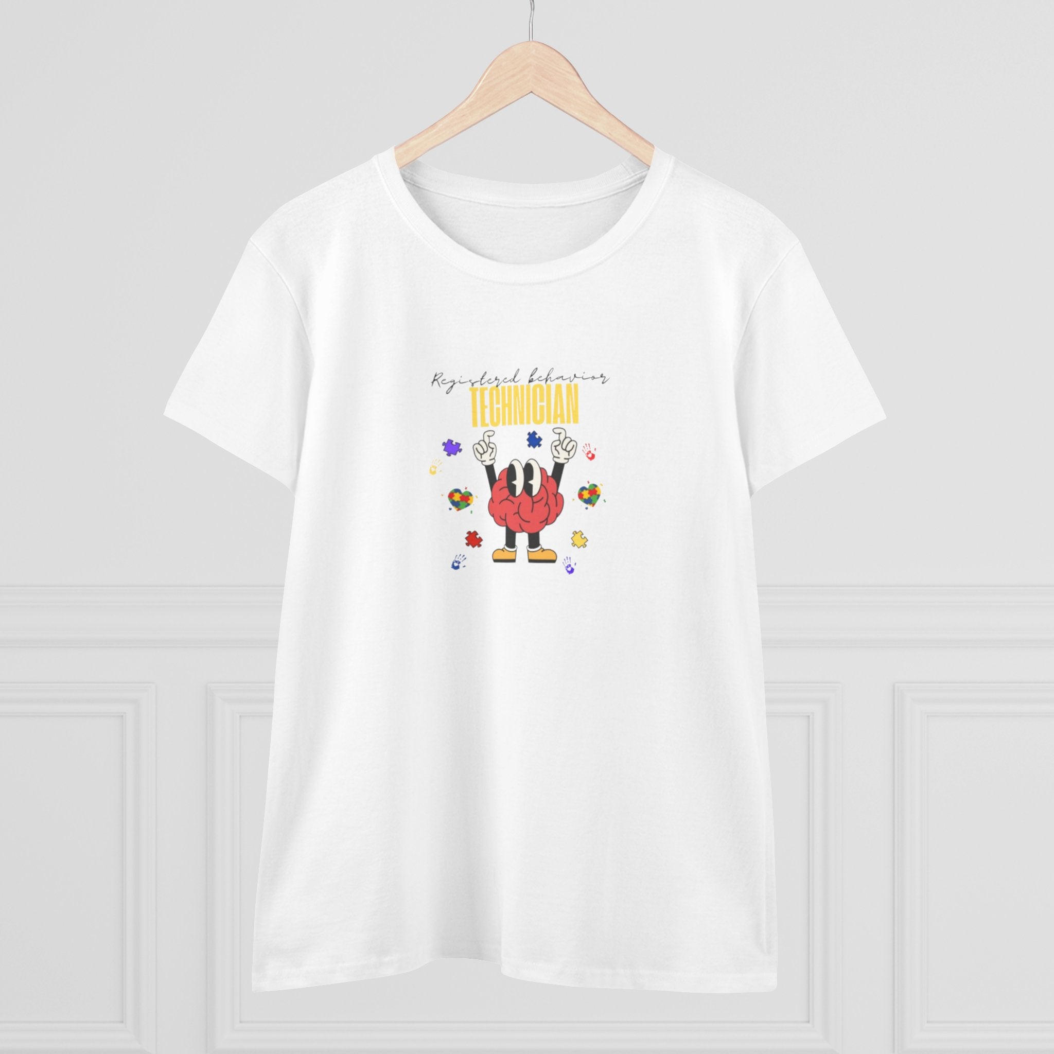 Technician T-Shirt — 'Registered Behavior Technician' Cute Brain Cartoon Tee