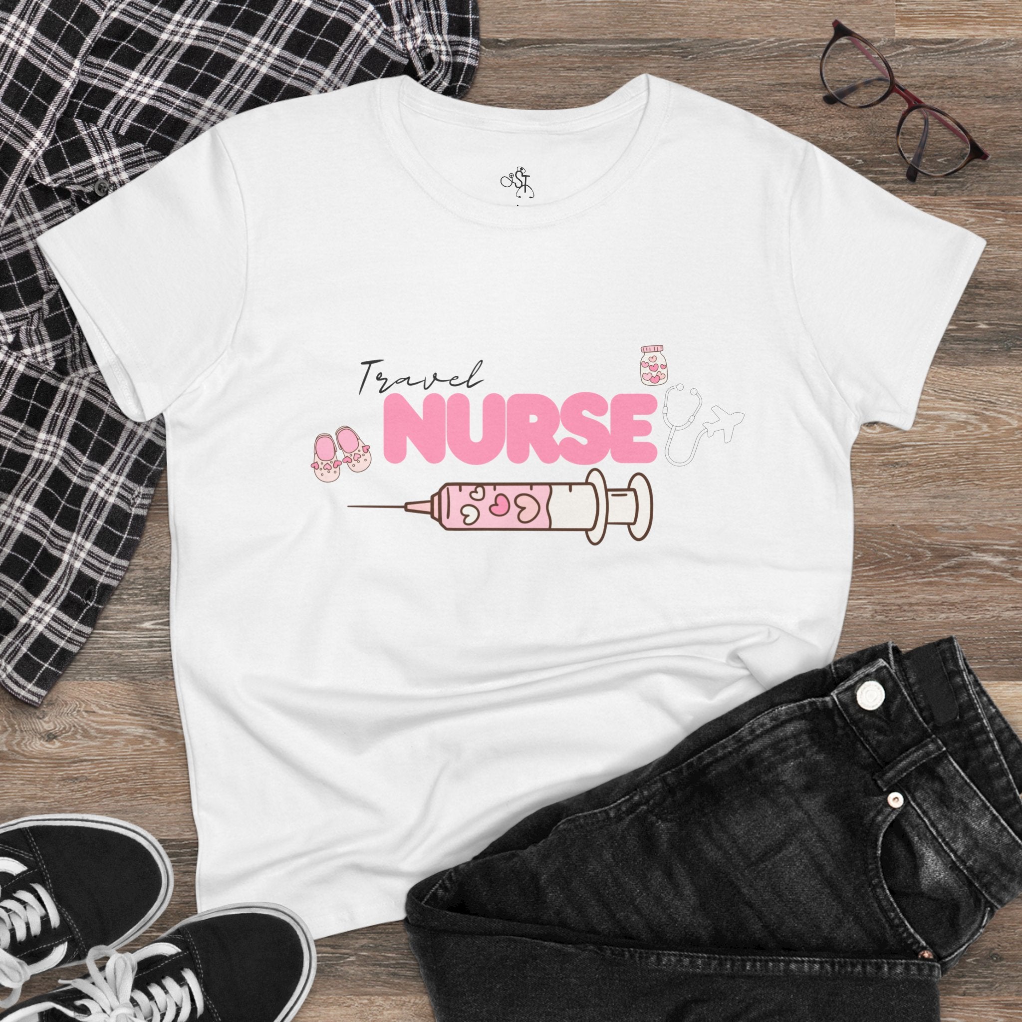 Travel Nurse Cotton Tee - Cute & Comfy T-Shirt for Health Professionals