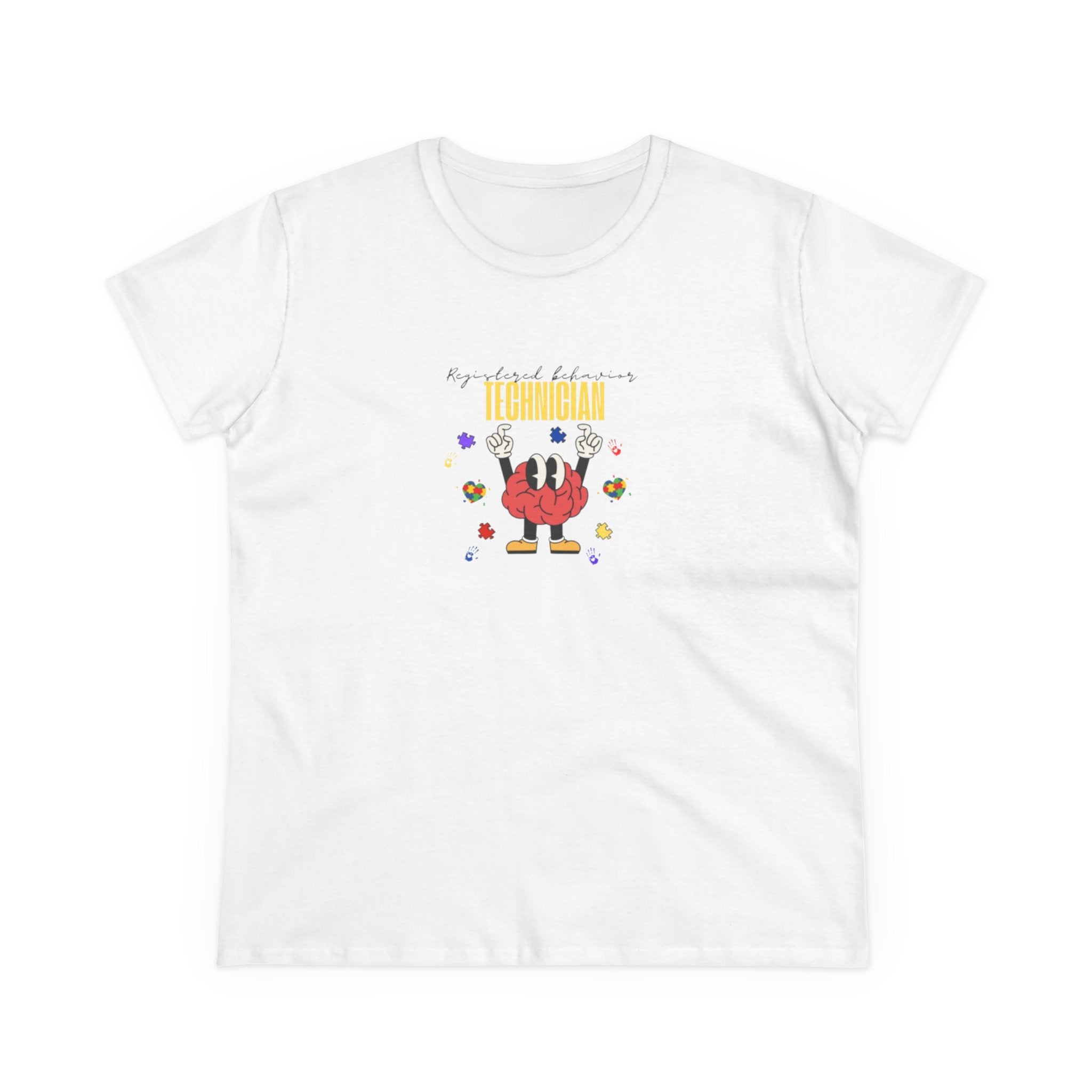 Technician T-Shirt — 'Registered Behavior Technician' Cute Brain Cartoon Tee