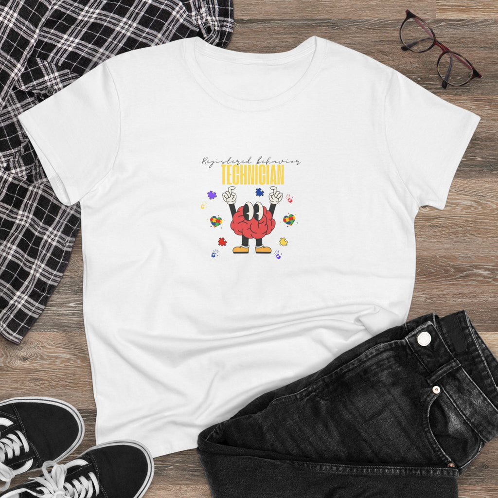 Technician T-Shirt — 'Registered Behavior Technician' Cute Brain Cartoon Tee